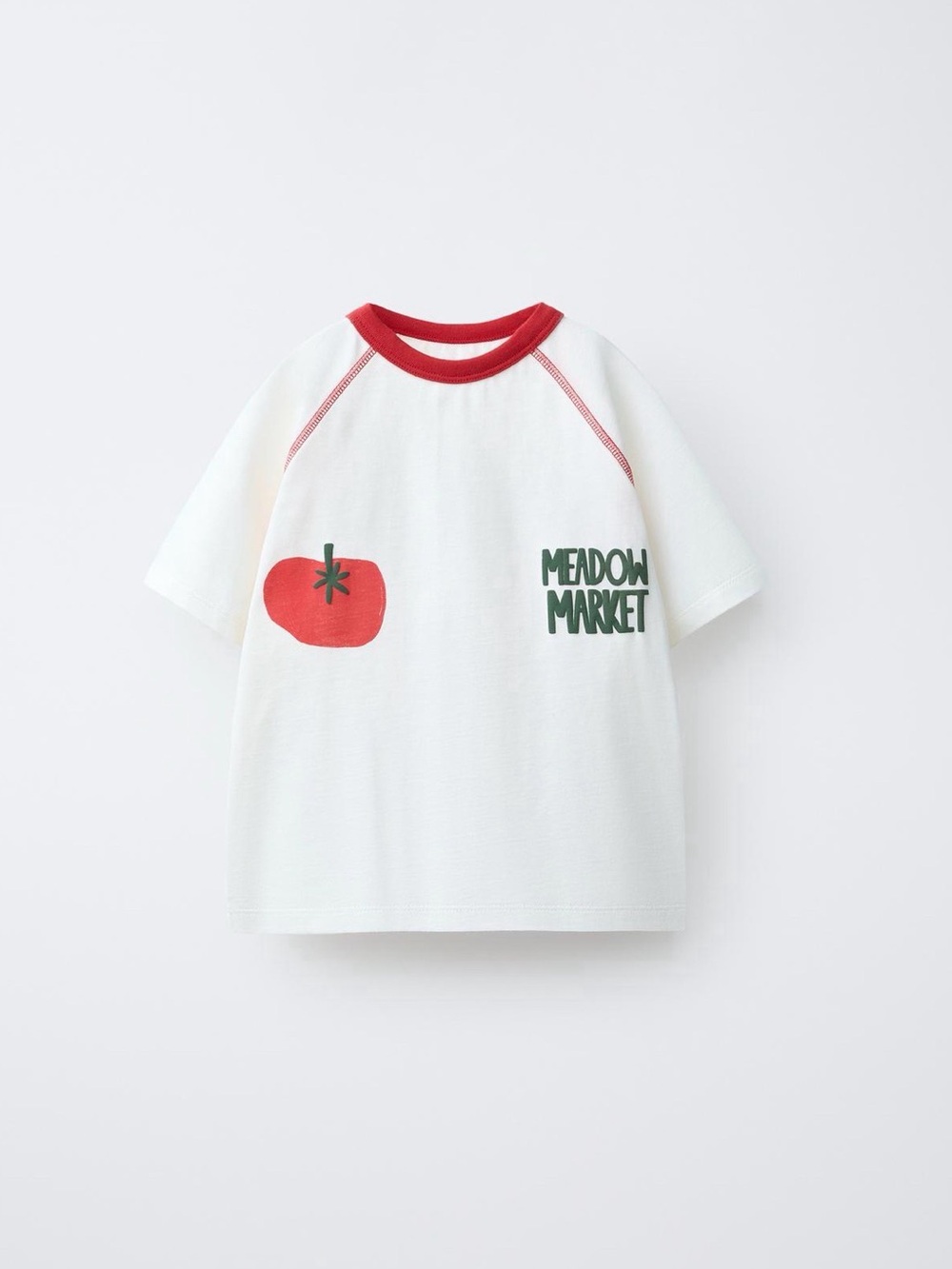 Zara White & Red Tomato Graphic Tee